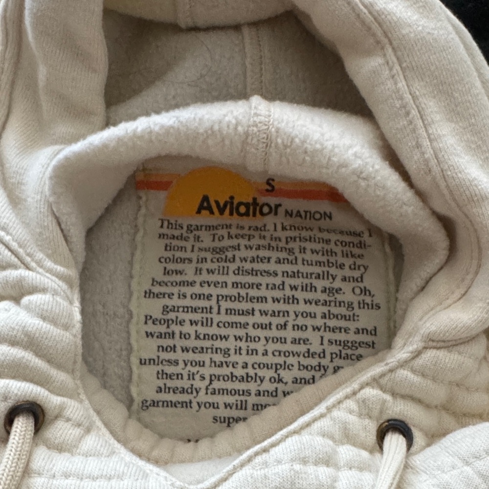 Aviator Nation Ninja Hoodie-Vintage White - Picture 3 of 3